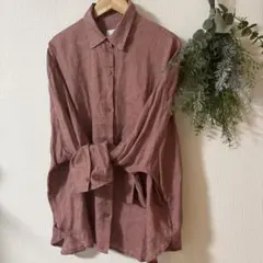 美品　lounie ルーニィ 40th記念 リネンシャツ 　たっぷり　淡いピンクのサムネイル