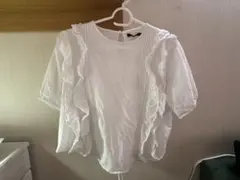 ヘザー　Wフリルコットンブラウス　白　ホワイト