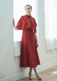 And Couture ケープレイヤードクルーネックドレス　ワンピース