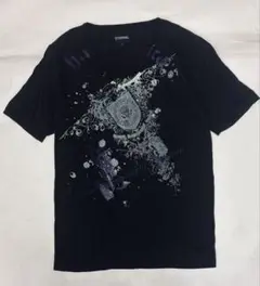 ETERNAL ブラック Vネック Tシャツ Lサイズ　グラフィック 試着のみ