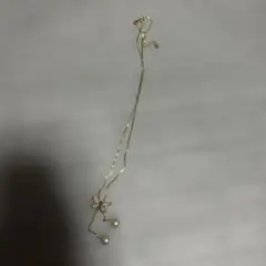 ゴールドチェーン パール 蝶モチーフ ネックレス