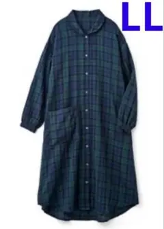 LIROMA ブラックウォッチ リップストップ シャツワンピース セール