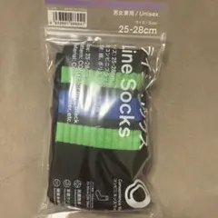 ファミマ　ラインソックス　ブラック×25-28cm