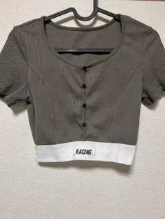 Dazy カーキクロップドTシャツ Sサイズ