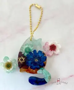 オルゴナイト キーホルダー チャーム　猫③☆願望成就 お守り