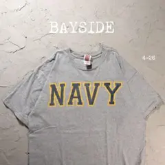 BAYSIDE Tシャツ NAVY アメリカ海軍　ミリタリー　グレーのサムネイル