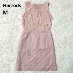 Harrods ハロッズ ワンピース ノースリーブ Aライン ウール混 ピンクMのサムネイル