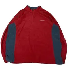 ナ*ケ様 Columbia フリース プルオーバー 古着 XXL 赤 灰
