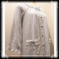 セール★③新品【ケーズアイ】前開き ネグリジェ M〜L 長袖 パジャマ ワン