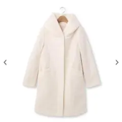 最終値下げ 新品未使用 SOUP フーデッド比翼フロントシャギーコート