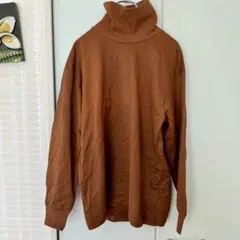 UNIQLO U タートルネックT 無地 ロンT Tシャツ　ブラウン ハイネック