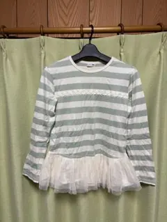 KP フラワーレースとチュール使いボーダーカットソー♪