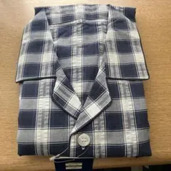 新品。綿100%メンズ紳士チェック柄ズボン前開きパジャマMのサムネイル