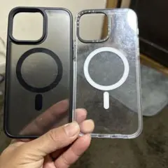 iPhone用ソフトケース クリア・ブラック 2個セット