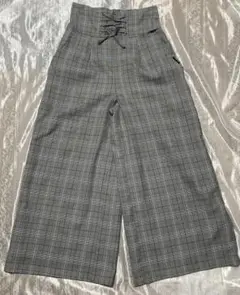 ワイドパンツ チェック柄　L 160cm lovetoxic ラブトキ