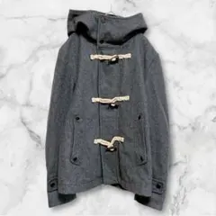 レイジブルー ＊ ショートダッフルコート フード付き ウール グレー M 美品