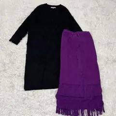 美品✨アンスリード　フリンジレイヤードワンピース　セット