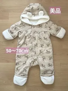 美品　ふわふわ　フリース　ジャンプスーツ　50-70cm