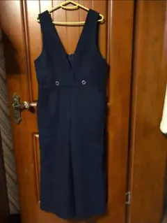 ネイビー サロペット カジュアルパンツ