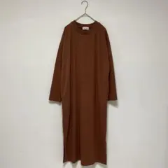 【Alma design】ロングワンピース 長袖　カットソーワンピース M
