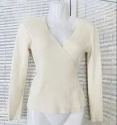 春☘️ウエストリボン　ミラオーウェン　カシュクールラップニット