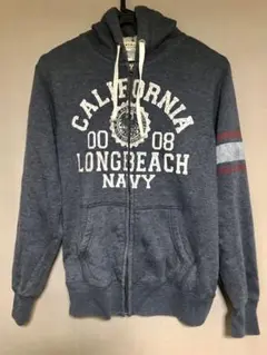 メンズ ネイビー フリース 裏起毛 パーカー M