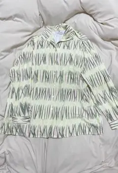 柄シャツ　長袖　グリーン　オーバーサイズ