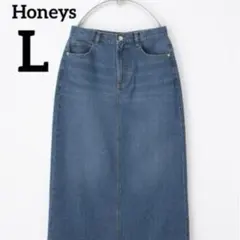 【美品】Honeysデニムナロースカート　タイト　レディース　ブルー　L