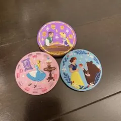 ディズニー刺繍缶バッジ　ラプンツェル・アリス・白雪姫
