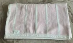 綿毛布　西川産業 綿100% ピンクストライプ 140×200のサムネイル