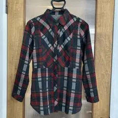 エコーインターナショナル　チェック柄　長袖　チュニック　ジャケット