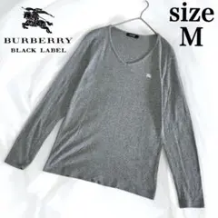 バーバリー ブラックレーベル ロンT 長袖 カットソー Vネック ホースロゴ
