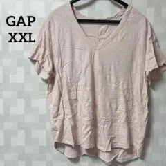 GAP 【XXL】ピンク Vネック Tシャツ 半袖 シンプル カジュアル