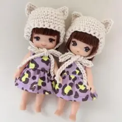 h117 ミキちゃんマキちゃん ハンドメイド 服 ワンピース×帽子セット