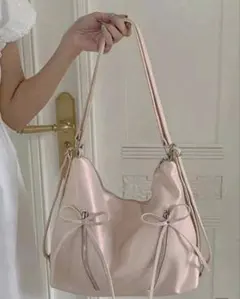 2WAY ピンク リボンモチーフ ショルダーバッグ