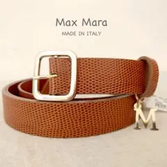 【未使用タグ付き】MaxMara マックスマーラ ベルト 牛革 型押し　Mロゴのサムネイル