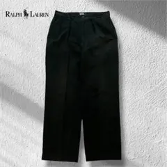 希少90's Ralph Lauren ツータック　ワイド　ポロチノ　黒　W32