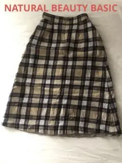 NATURAL BEAUTY BASIC スカート　チェック柄