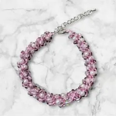 パープル系。ハンドメイド。ハンドメイド アクセサリー ビーズブレスレット