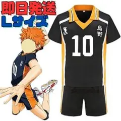 Lサイズ ハイキュー!! 烏野高校 日向翔陽 10番 ユニフォーム ブラック