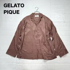 2 ジェラートピケ 光沢サテン 長袖 シャツ パジャマ ルームウェア