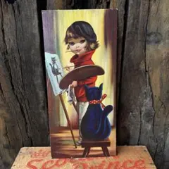 【レトロ品】ミシェルトーマス（LISA ）子供の警官 合板プリント壁掛け レトロ品】ミシェルトーマス（LISA ）子供の警官 合板プリント壁掛け