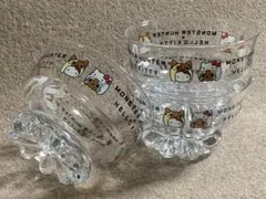 未使用 モンスターハンターxハローキティ ガラスボウル3個セット２０１１年製