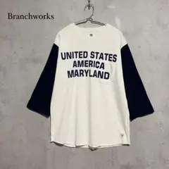 新品タグ付　ブランチワークス　 ラグラン7分袖ベースボールTシャツ　Mのサムネイル