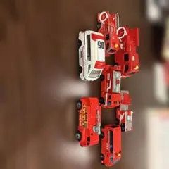 赤い消防車ミニカーセット 7台