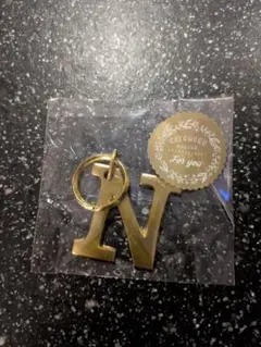 ゴールド アルファベットN キーホルダー 新品未使用