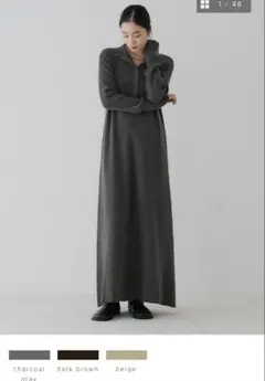 【試着のみ 未使用】crewre フロントフライニットワンピース　size1 crewre online shop / フロントフライニットワンピース