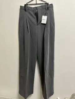 GRL グレー プリーツスラックス Lサイズ