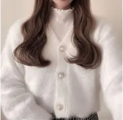 パールボタン シャギーニット カーディガン [kz118] GRL