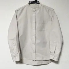 無印良品 洗いざらしオックススタンドカラーシャツ 婦人XS ライトグレー